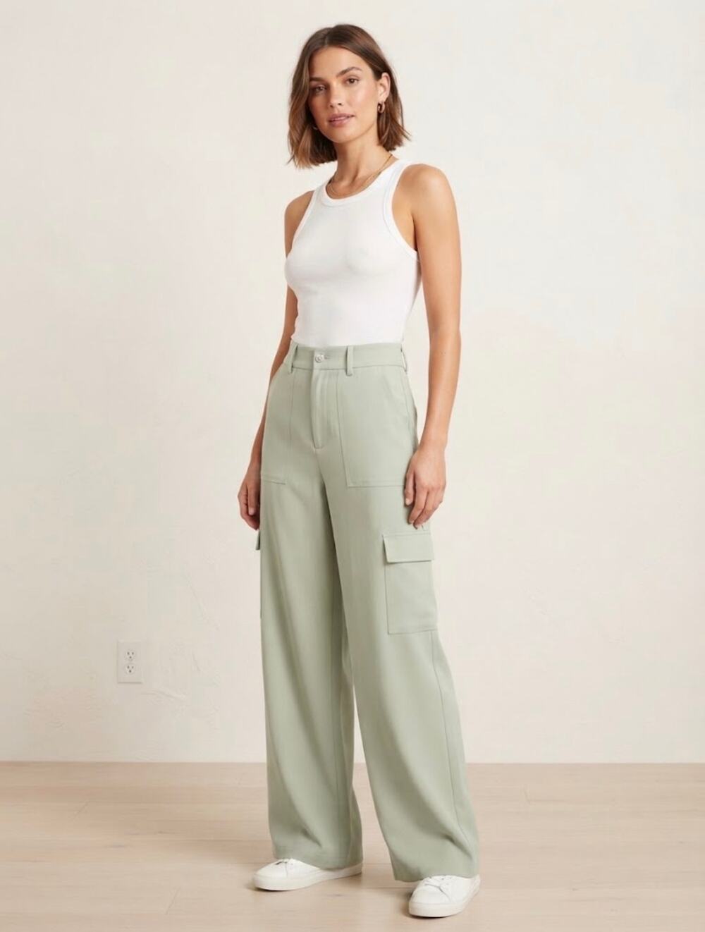 New Walter baker save green pants ivory size 4 $238